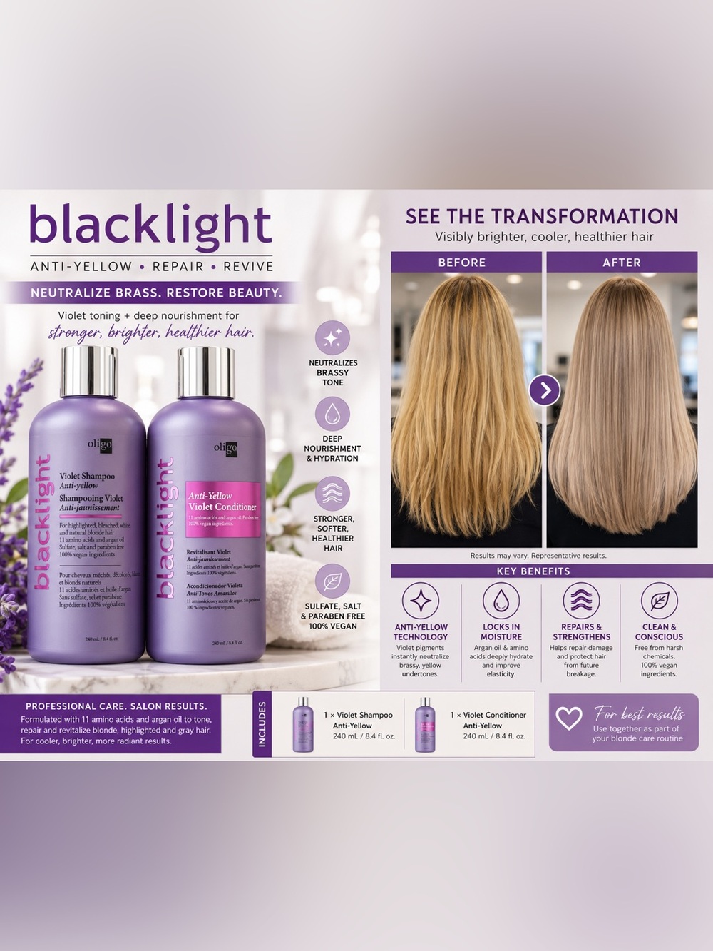 Oligo Backlight Violet Shampoo & Conditioner Bundle NEW